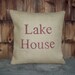 Burlap Pillow Cover - Lake House - 16 x 16 - Lake House Decor - Decorative Pillow - Rustic Lake Decor - Choose Your Colors