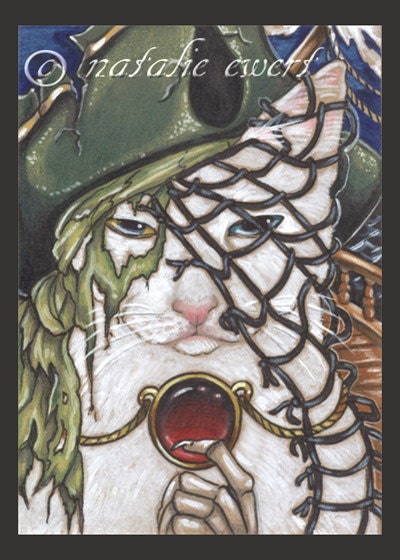Pirate Ghost Cat (5x7 Signed Print)