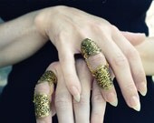 Finger Armor Ring Knuckle Ring Gothic Flourish Filigree Double Ring One Ring