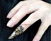 Nail Ring Snow White Elegant Vintage Brass Armor Ring Nail tip jewelry Art Nouveau Sale was 22.00
