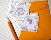 Halloween Faux Postage Stamp Sticker Pack: Set of 8