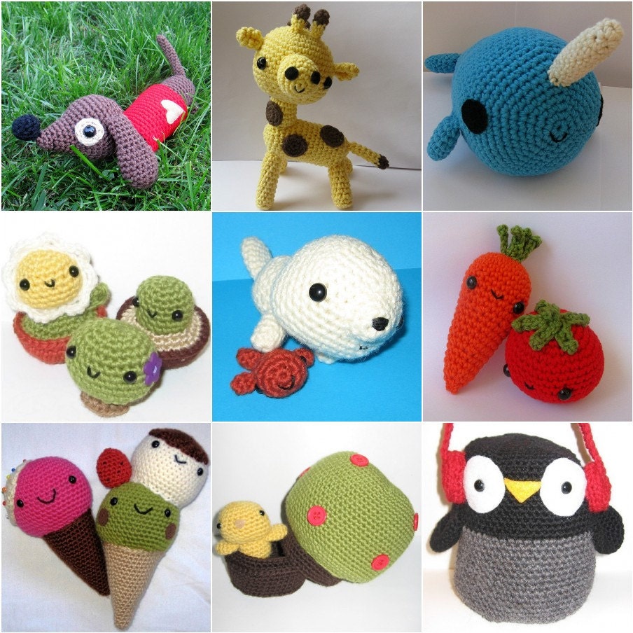 Pick 3 amigurumi crochet patterns for 6 USD