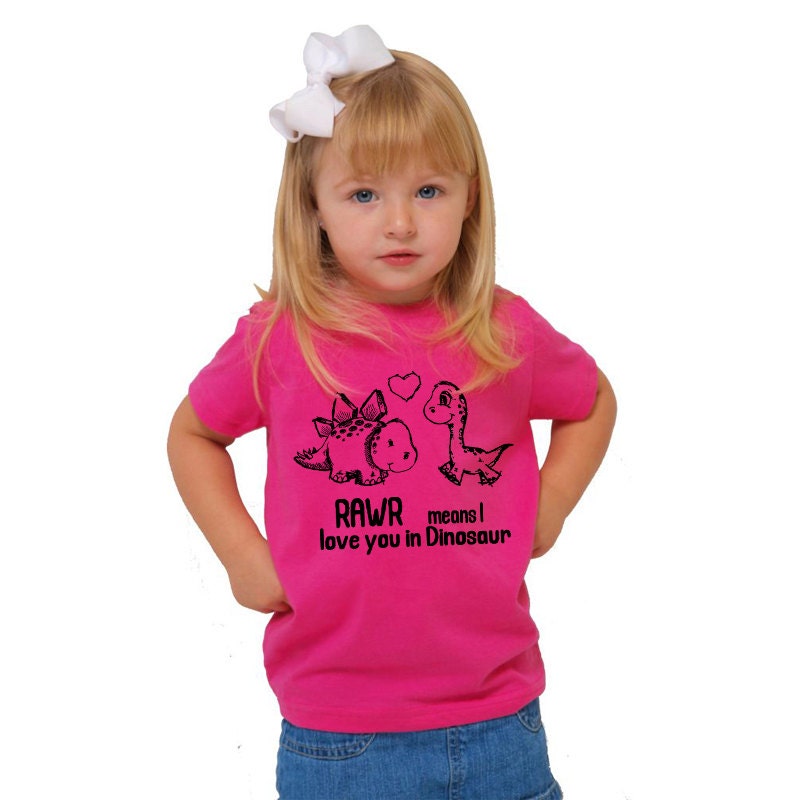 Rawr Means I Love You in Dinosaur Kid Tee American Apparel