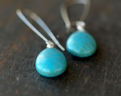 Sedona Drop Earrings Turquoise Howlite Silver Southwestern Dangle Gemstone Handmade Jewelry