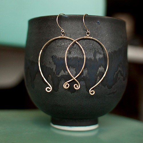 Brass Scroll Earrings