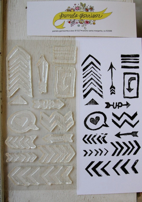 chevron it up, large, clear set of unmounted polymer stamps