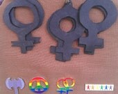 Reclaimed Rubber Womyn Women Power Earrings