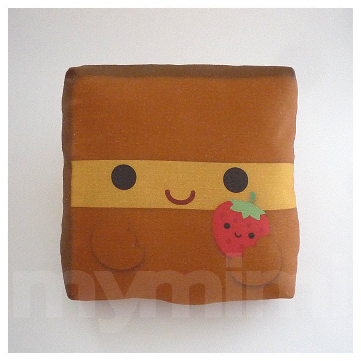 Decorative Pillow, Mini Pillow, Kawaii Print, Toy Pillow - Yummy Chocholate Cake Slice