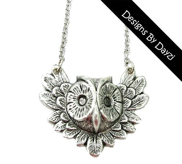 Silver Labyrinth Harry Potter Owl Charm Necklace