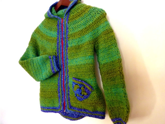 NEW: Armel, Crochet PATTERN PDF -  hooded jacket for boys (or girls) with granny square inserts -  2T to 8 year old