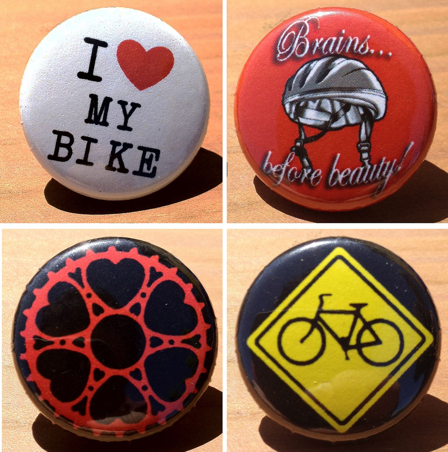 Bicycle BUTTON set of 4
