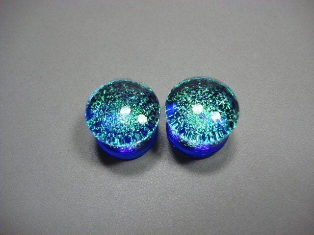 16mm Lemon Lime Galaxy on Light Cobalt DF