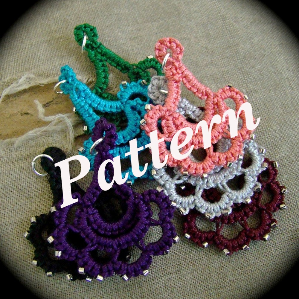 PDF Tatting Pattern - Special Occasion Pendant or Earrings