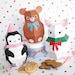 Teddy, Penguin and Reindeer Treat Boxes Printable Paper Christmas Crafts