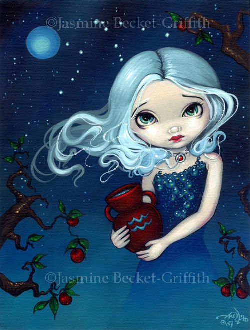 Aquarius astrological sign fairy art print by Jasmine Becket-Griffith 8x10