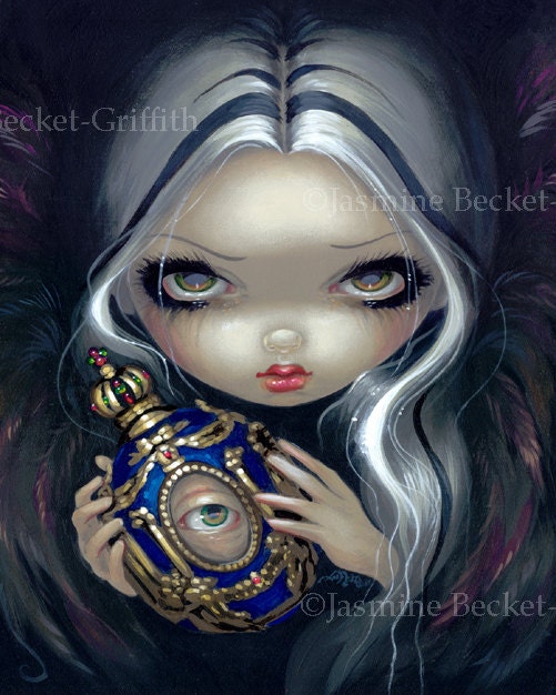 Alchemical Angel IV goth philosophers egg fairy art print by Jasmine Becket-Griffith 8x10
