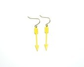 Small Yellow Arrow Earrings