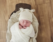 Flour Sack hat for NEWBORNS photography prop - Natural