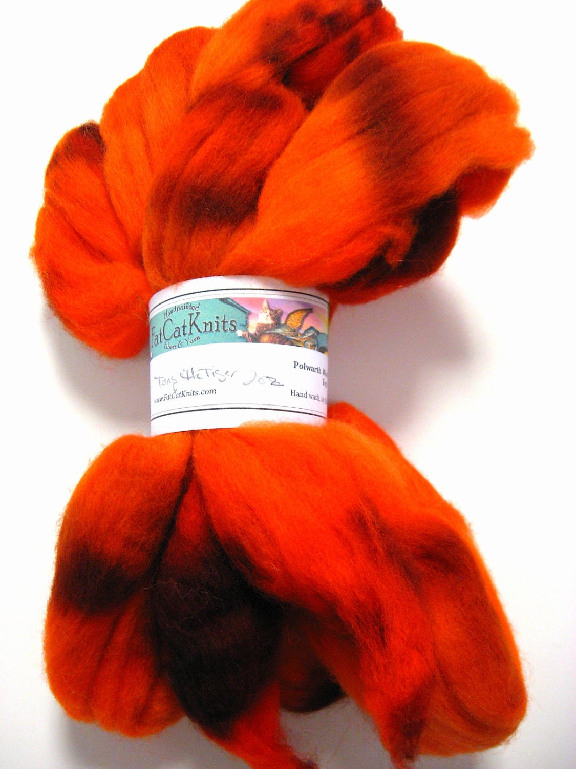 Tony the Tiger- 2 oz spinning fiber combo combed top roving