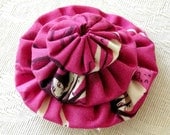 Stacked Flower No 5 - small fabric brooch