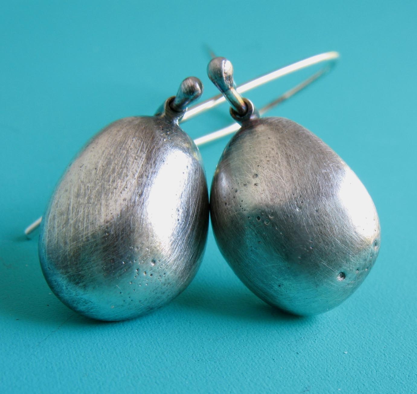 Sterling Silver Pebble Earrings