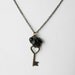 Black Hearts Cluster Key Necklace Antique Brass - Gothic Victorian Vintage Inspired FREE US SHIPPING