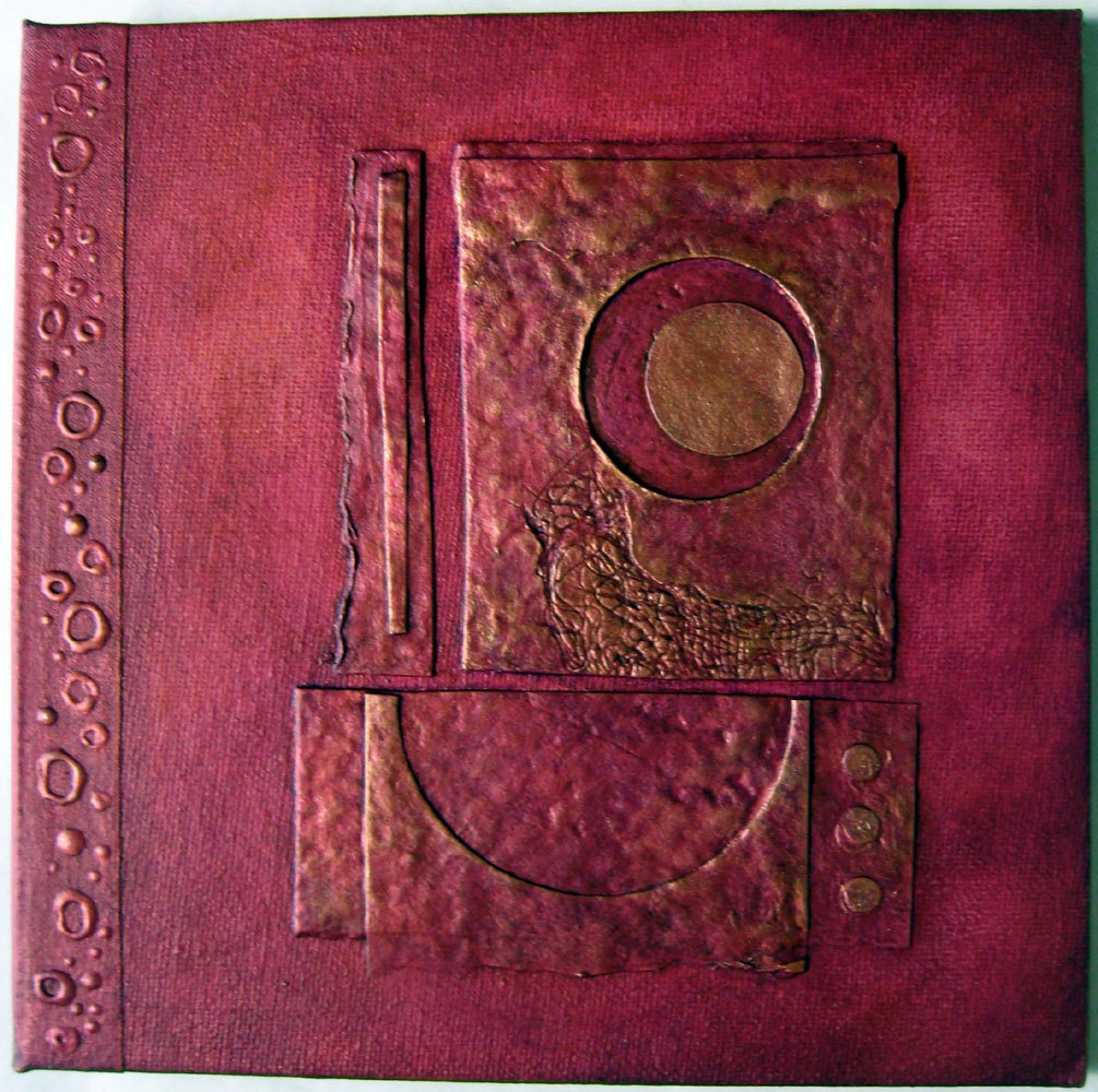 Handmade Journal Distressed Red Copper Lunar Refillable 8x8 Original