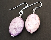 PURPLE HAZE jasper gemstone earrings.  Purple jasper stone earrings.  Lightweight.  Sterling silver.