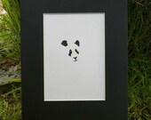 Panda Bear Minimalist Watercolor Art Original Painting Animal Sketch Illustration by Artist debra alouise No. 2