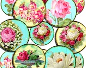 Romantic - 1.5 inch Digital Collage Sheet circles Printable images for round pendants blanks bezels cabochons printable gift tags sh202