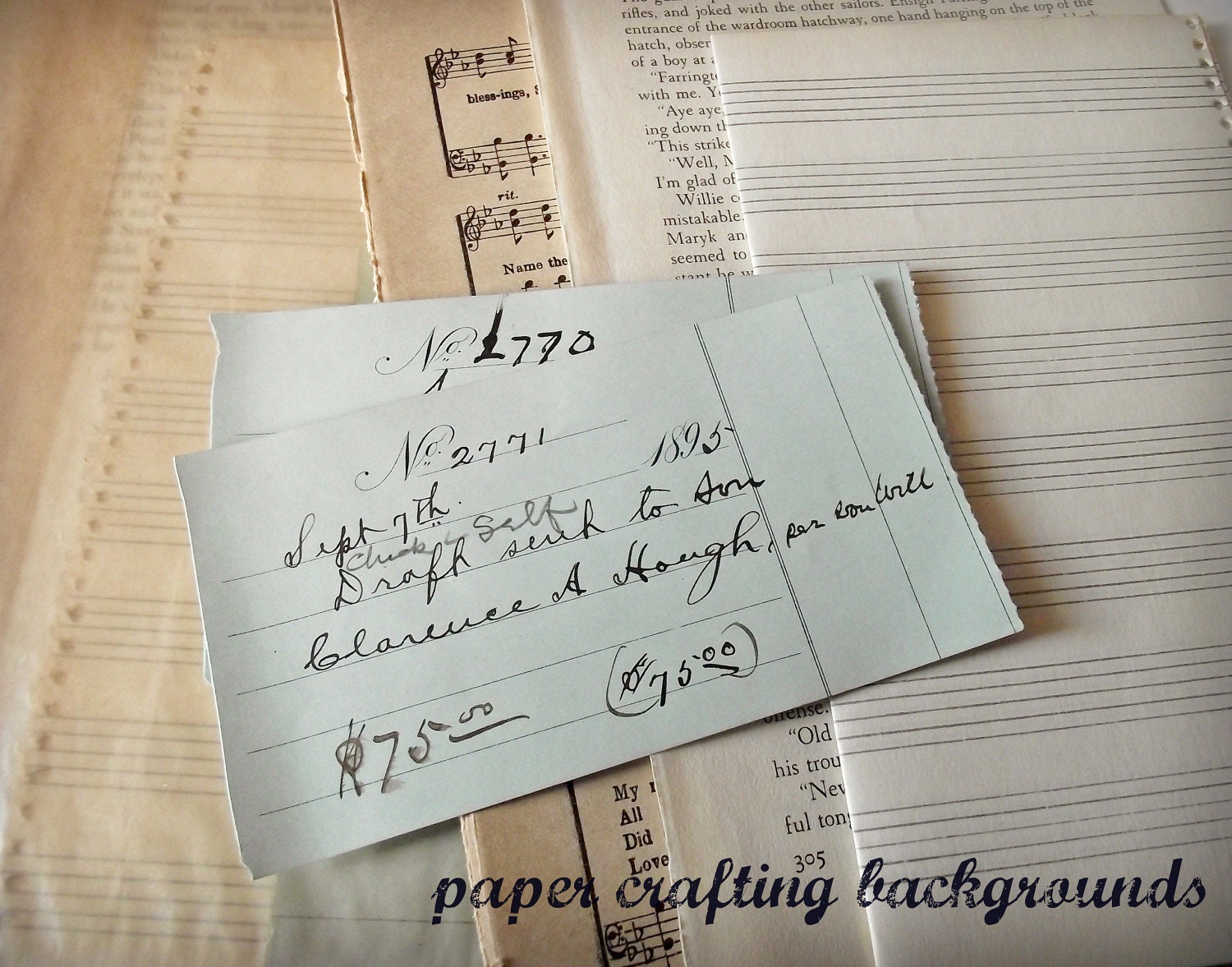 Packet of vintage and antique paper crafting background papers