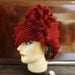 Crochet Hat Women Hat -  LAUREN Cloche Hat in Autumn Red with Flower - Womens Crochet Cloche Hat - Crochet Womens Hat - Custom Order