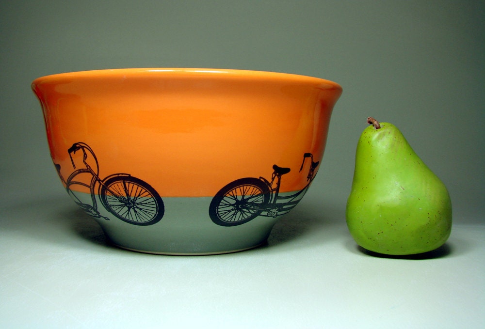 large bowl tandem bicycle (creamsicle/storm). Made to Order.