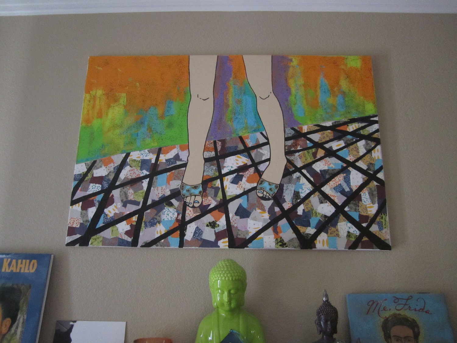 Rosa-Original Fine Art Painting/Collage