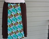 Snap Around Skirt  "Brown Panel"