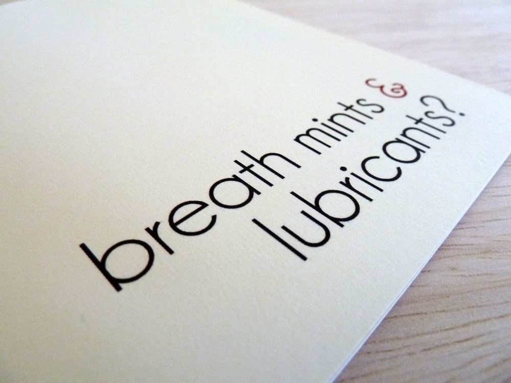 Funny Greeting Card - Breath Mints & Lubricants