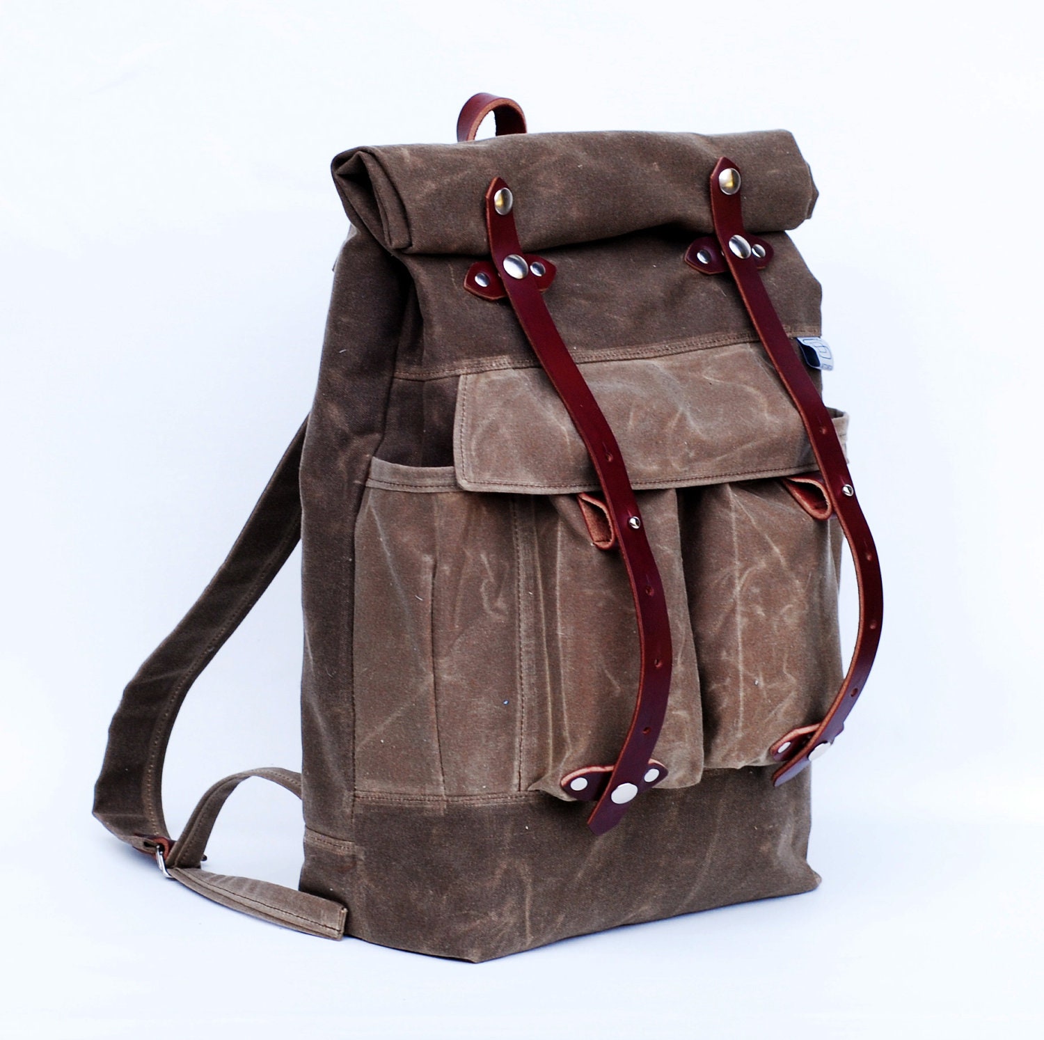 The Camper Satchel in Tan Waxed Canvas