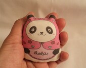 pandita russian doll with message: hola --- (pink)--(MADE TO ORDER)