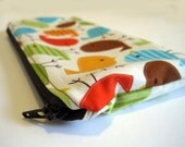 zipper pouch - bright birds