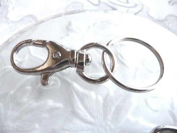 Swivel Clip -  25 pcs - Key Chain - Split Ring - Snap Hook - Silver Toned - Iron - Lanyard Kit