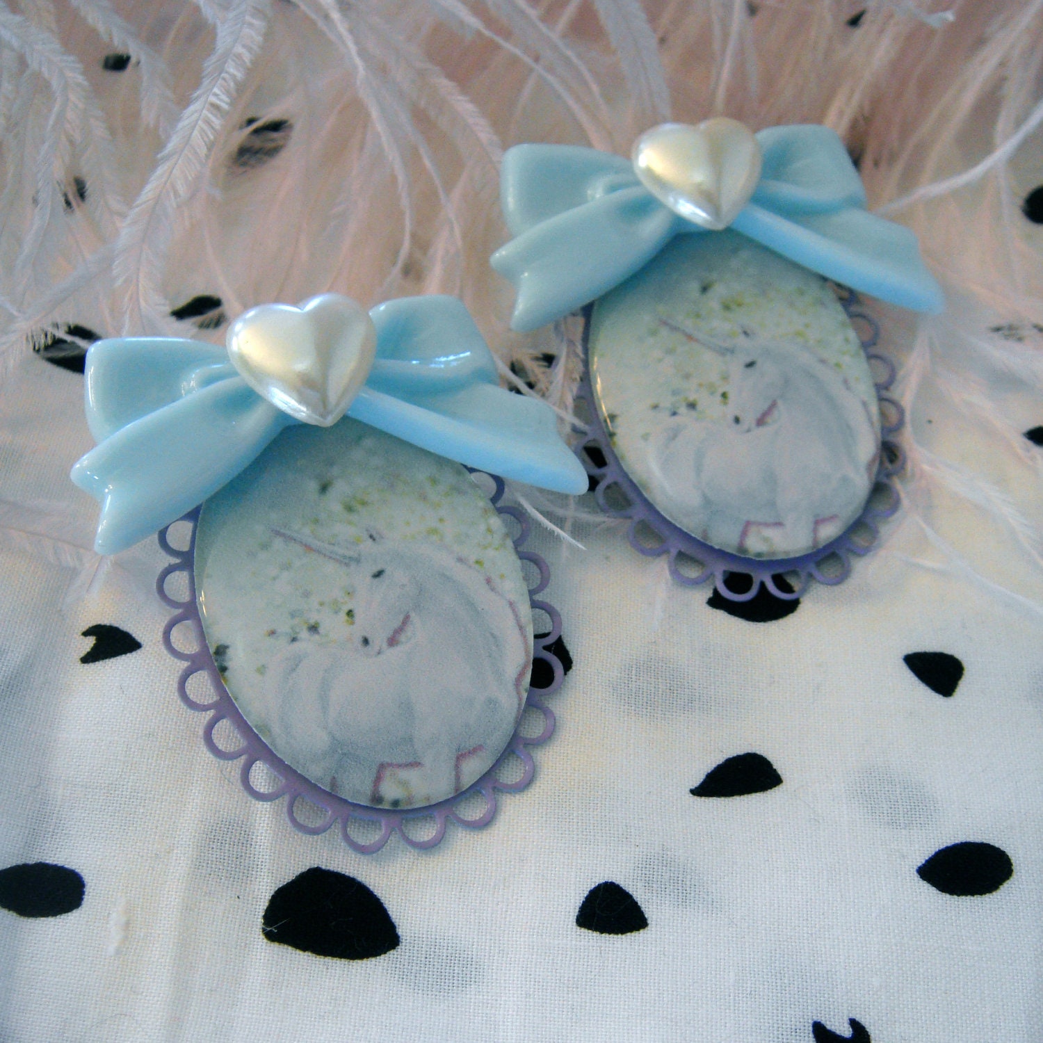 Magical Unicorn Cameo Earrings