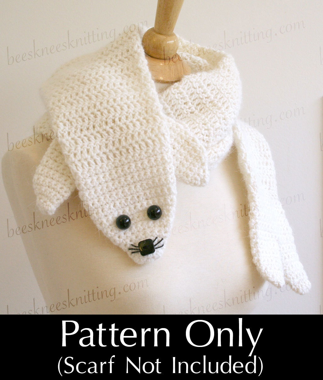 Digital PDF Crochet Pattern for Seal Pup Scarf - DIY Fashion Tutorial - Instant Download