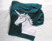Womens Sweater Knitted Unicorn MADE TO ORDER. Custom Color & Size