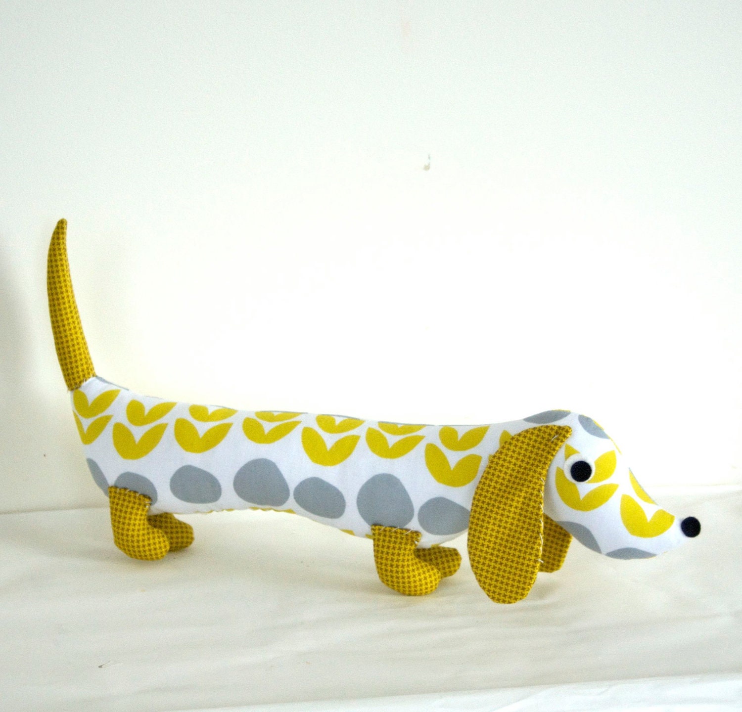 READY to SHIP Modern Childrens Plush Wiener Dog Stuffed Doll Toy ARLO