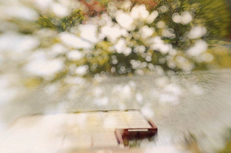 Fine Art Photography Dock Double Exposure 8x10 Bokeh Modern Wall Decor