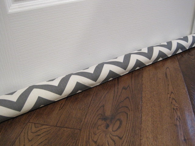 C H E V R O N door draft stopper, draft snake, draught excluder, draft stopper.  fluff your nest in zig zag chevron
