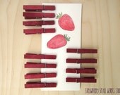 Unique, useful stocking stuffer Hand-dyed Clothespins Burgundy Red Perfect for Christmas