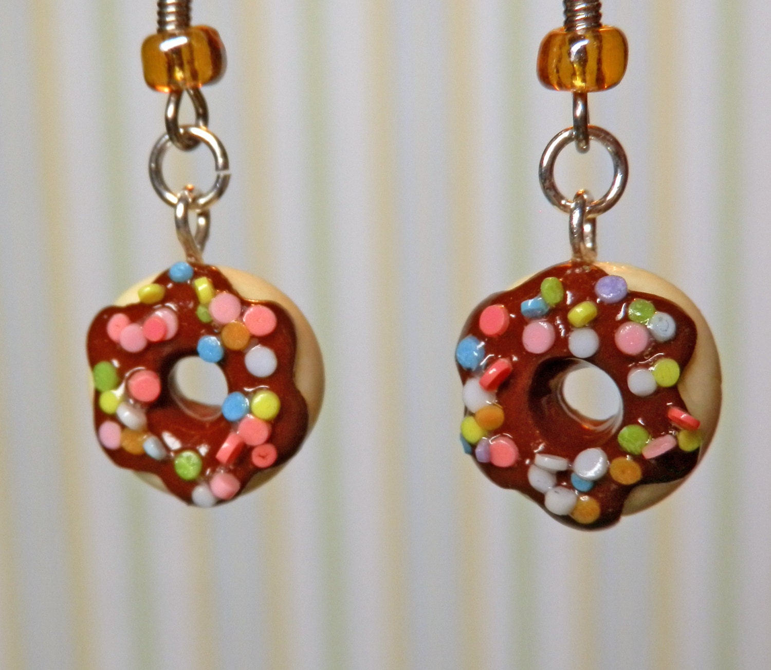 Donut Earrings - Chocolate Sprinkle