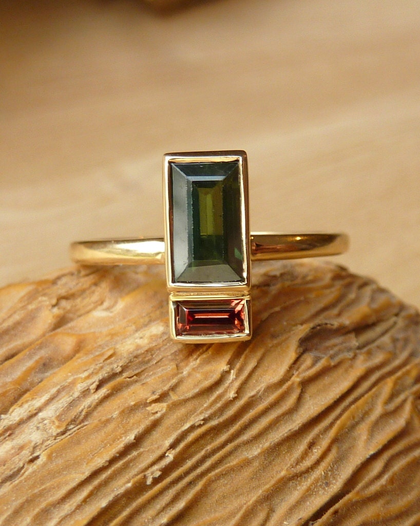Emerald Cut Tourmaline Ring