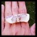 Rose Gold Crystal Ring, HUGE Clear Quartz & Wampum Shell Ring, Beachy Knuckle Ring